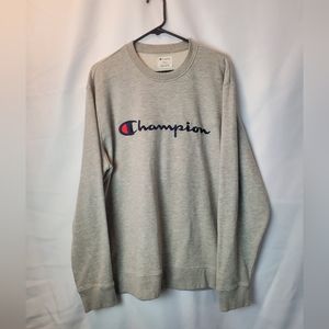 Champion Classic Grey Logo Sweatshirt Pullover  Size XL